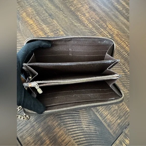 Louis Vuitton DAMIER full zip long wallet brown preloved will fit cell phone - Picture 7 of 17